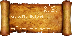 Kratofil Botond névjegykártya